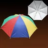 Chapeaux à large bord extérieur parapluie chapeau de soleil nouveauté pliable jour pluvieux mains libres arc-en-ciel pliant imperméable multicolore casquette marque