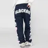 Mens Jeans Skull and Five Stars Towel Embroidery Ripped Pants Harajuku Vibe Style Streetwear Oversize Casual Denim Trousers 230317