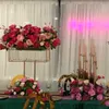 Dekoration Metal Gold Flower Stands Centerpieces Wedding Table Centerpiece Tall Crystal Road blommor Rack Event Imake668