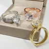 Klasyczne szóste obrączki ślubne luksusowe biżuteria 925 srebrne srebrne duże 5A sześcien Coś