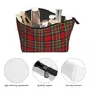 Borse per cosmetici Borsa da toilette moderna classica in tartan rosso da viaggio Borsa per cosmetici a quadri scozzese alla moda Custodia per kit Dopp per la conservazione della bellezza delle donne