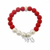 Bangle Drop Elastic Red White Disco Ball Koraliki Pearl 1913 Bransoletki greckie litera etykieta prezenty biżuterii