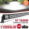 LED şeritler Co Light 22 32 42 52 inç kavisli LED ışık çubuğu 420W 620W 820W 1020W Combo Çift Sıra Sürüş Offroad Araba Traktör Kamyonu 4x4 SUV ATV P230315