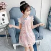 Girl's Dresses Kids Girl Cheongsam Dress Summer 2022 Baby Princess Dresses New Teenager Sleeveless Dress Children Party Clothes 10 To 12 Years W0314