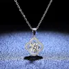 Halsketten Stränge Saiten Sterling 1 Mosan Diamant Halskette Damen Mode Kleeblatt Blume Neue Sier Anhänger Schlüsselbeinkette