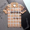 Nouveau créateur de chemises à col polo masculin 2024 T-shirt de coton de haute qualité pour femmes Plaid à imprimé rayé Jeunes haut de gamme Haut de gamme Vêtements à manches courtes décontractées Polo M-3xl