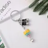 Keychains Creative Key Chain Lovely Air Balloon Pendant Bag Car Lady Ryggsäck Ring 2023