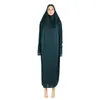 Etnik Giyim Müslüman Kadın Maksi Dua Abaya Hijab Tepesi Tam Kapak Elbise Cüppeler Kaftan Arap İslami Yarasa Kollu Burka Khimar Niqab