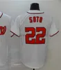 2023 New Baseball Jersey 22 Juan Soto Maillots vierges Hommes Femmes Jeunesse Taille S - XXXL