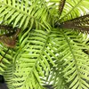 Flores decorativas 45cm 12 cabezas plantas de palmeras tropicales ramo persa artificial hojas de pared hierba de helecho de plástico árbol de selva falso para jardín