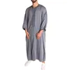 Ethnic Clothing Men Muslim Islamic Kaftan Arab Vintage Long Sleeve Gray African Style Shirt Spot Robe Hedging Jl017