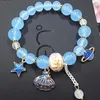 STRAND 11 kleuren natuurlijke sprankelende chalcedony kristallen glas kraalschaal ster maan charme stretch armbanden voor vrouwen