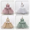 Vestidos da menina yoliyolei festa brilhante vestido de princesa retro roupas formais natal flor menina 3d padrão elegante crianças vestidos para meninas