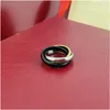High Quality Classic Full Diamond Love Screw Ring Men's Ring Classic Luxury Women's Titanium Steel Ring Lover's Jewellery