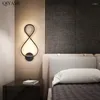 Duvar lambaları Oturma Odası için Modern Minimalist Yatak Odası Yatak Kapalı Koridor Aydınlatma Siyah Beyaz Ev Deco Işıkları AC90V-260V