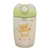 Water Bottles 400ML Cartoon Baby Feeding Bottle Infant Children Drinking Kids PP Non-spill Portable Straw Drinkware