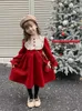 Mädchenkleider Mädchenkleid Samt Winter 2022 neu Weihnachten Mädchen Prinzessin Kleid Herbst Winter Kinder Neujahrskleid W0314