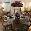 Decoratie metaal Goudbloemstandaards Centerpieces Weddingtafel Middelpunt Tall Crystal Road Lead Flower Rack Event Imake668