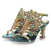 Sandaler 2023 Summer Ladies High Heels Footwear Womens Peep Toe Elegant Wedding Shoes With Rhinestones Storlek 11 Kvalitet
