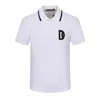 Men's Black White Logo-plaque Polo T-shirt Summer Tshirts Embroidery Short Sleeve Elastic Breathable T-shirt High Street Polo Shirts Brand Clothing 84161