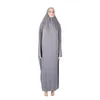 Etnik Giyim Müslüman Kadın Maksi Dua Abaya Hijab Tepesi Tam Kapak Elbise Cüppeler Kaftan Arap İslami Yarasa Kollu Burka Khimar Niqab