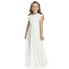 Girl's Dresses Long White Dresses for Kids Girls Princess Elegant Wedding Guest Children Bridesmaid Lace Dress Party Evening Gown 3 6 14 Years W0314
