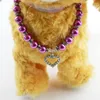 Hundhalsar 1 datorer Sweet Rhinestone Pearl Pet Collar Heart Beaded Justerbar kedja Choker Fashion Halsband Valpförsörjning