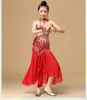 Stage Wear Style Belly Dance Costume Abbigliamento Bambini Bambino Bellydance Regalo per bambini 3 pezzi BraBeltSkirt CW002