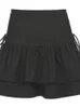 Rokken Kalevest Y2K Gothic Mini Black Acubi Fashion Women Coque Bandage Short Rave Outfits Kleding voor vrouw