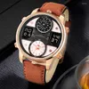 Wristwatches Top Brand Multifunction Mens' Watches Quartz Movement Male Wristwatch Back Light Waterproof Watch Luminous LCD Shows Time