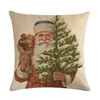 Pillow 45 45cm Santa Claus And Christmas Presents Print Cover Linen Throw Car Home Decoration Decorative Pillowcase T398