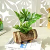 Kwiaty dekoracyjne sztuczne rośliny drewniane garnek zielona roślina bonsai ozdoby domowe dekoracje domowe salon biuro stół ogrodowy akcesoria dekoracyjne