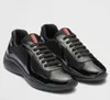 ماركات الأزياء الفاخرة Men America Cup XL Leather Sneakers عالية الجودة براءة اختراع مدربين مسطحين أسود شبكي من الدانتيل أحذية غير رسمية