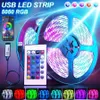 Bandes LED Bande lumineuse LED RGB APP contrôle lumière changeante de couleur avec 24 touches télécommande mode 5050 pour la décoration de la pièce Bluetooth TV SMD5050 RGB P230315