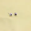 Stud Earrings ZFSILVER Lovely Fashion S925 Sterling Silve Kreaon Classic Black Flower For Women Charm Jewelry Accessories Party