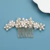 Headpieces brud hår sida kamklipp tiara lyxig rörig bulle maker med pärlor för bankett bröllopsklänning
