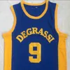 NCAA Drake Jimmy Brooks Basketball Jerseys College # 9 Degrassi Community School Maillots Blue Moive Jersey Shirts S-2XL