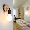 Lámparas de pared Lámpara Led de madera Luces modernas vintage para el hogar Candelabro de noche Industrial nórdico Sala de estar Dormitorio Luz de cama E27