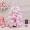 Christmas Decorations 45cm Tree Mini Cherry Blossom Pink Feather LED Light Deluxe For Year Xmas Gift Home Office El Decoration