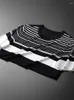 Men's T Shirts Luxury Kintted Mens Stripe Short Sleeve Men Plus Size 4xl Summer Round Collar Slim Fit Man T-shirts