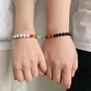 Strand 2 stks/set Magnetische Paar Armbanden Voor Vrouwen Mannen Liefhebbers Hart Afstand Vriendschap Hand 7 Chakra Bedelarmband Valentijnsdag