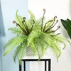 Kwiaty dekoracyjne 45 cm 12 liście sztuczne rośliny paproci tropikalne palmy fałszywe persja uchwyt zielony plastik na domowy balkon salonu