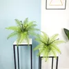 Декоративные цветы 45 см 12 листьев искусственные растения папоротника тропические фальшивые пальмовые деревянные персиси