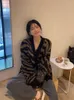 Women's Knits Real S Price Korean Soft Waxy Plush Versatile Thick Sweater Vintage Zebra Pattern Cardigan Coat Women