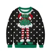 Pulls pour hommes Hommes Femmes Elf Polka Dots Ugly Christmas Sweater Couple Crew Neck Xmas Jumpers 3D Funny Imprimé Automne Hiver Sweat