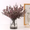 Decoratieve bloemen zacht rubber kunstmatige eucalyptus 13 vorken grote bundels plastic bladeren plantenwandwandrangschikking materialen