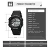 Wristwatches 5Bar Waterproof Male Digital Wrist Watch Military Chrono Stopwatch Clock LED Light Men's Watches Relogio Masculino