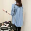 Women's Blouses Women Denim Shirt 2023 Female Chemise Spring Ladies Casual Long Sleeve Blue Jeans Shirts Woman Thin Coat Camisa Vetement