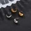 Hoop oorbellen Minimalistische halve maanvorm voor vrouwen Golden vergulde roestvrijstalen oorrang Elegante sieraden Kerstcadeau