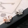 Bröllopsringar Dainty Butterfly Ring For Women Teen Girls Silver Rose Gold Dubbel justerbar kristallknuckel